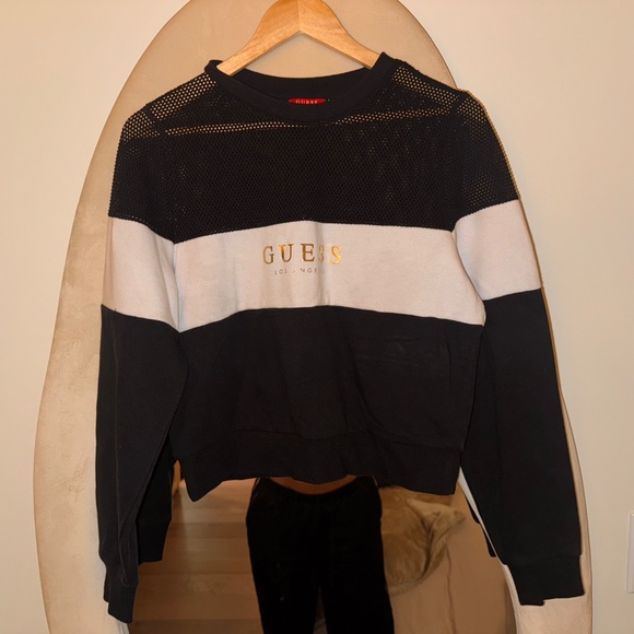 Guess Los Angeles Cropped Sweatshirt – Mesh Detail | Size M - Picture 3 of 3